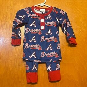 Matching Atlanta Braves pajama sets